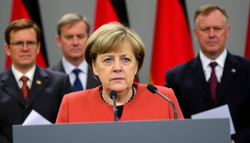 Angela Merkel bei der Vorstellung des Energiewendekonzepts nach Fukushima