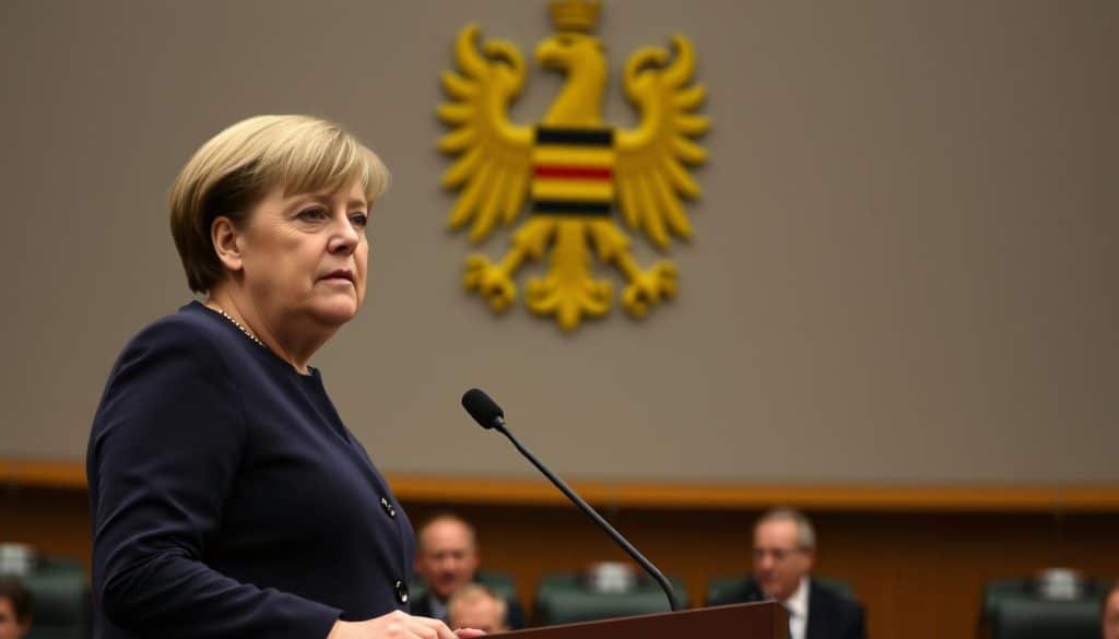 Angela Merkel bei ihrer letzten Regierungserklärung im Deutschen Bundestag