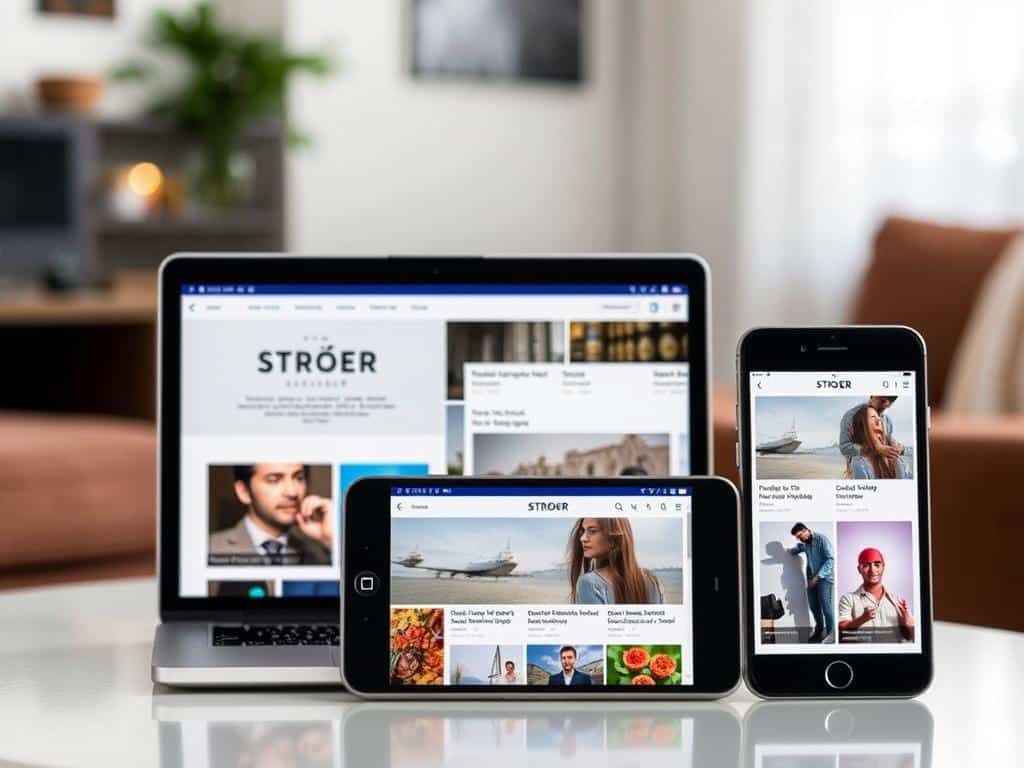Digitale Werbeplattformen der Ströer SE & Co. KGaA auf verschiedenen Geräten