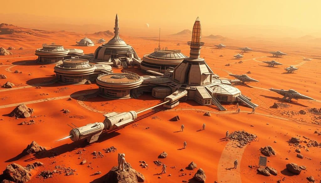 Künstlerische Darstellung einer Mars-Kolonie von SpaceX