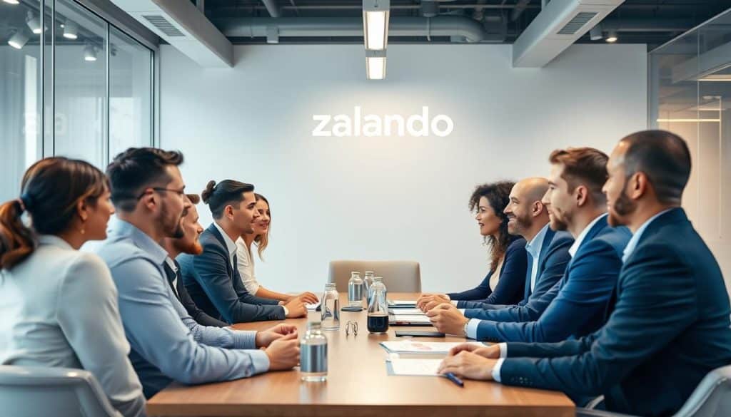 Mitarbeiter der Zalando SE in einem Teammeeting