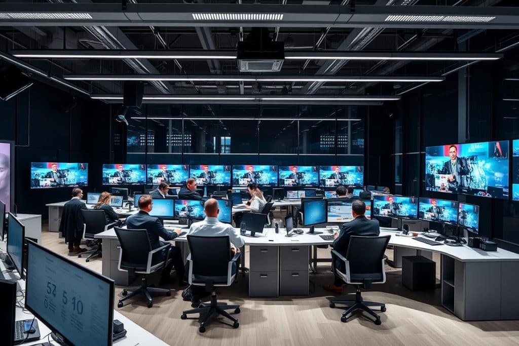 Redaktionsraum einer Axel Springer Medienmarke mit Journalisten bei der Arbeit