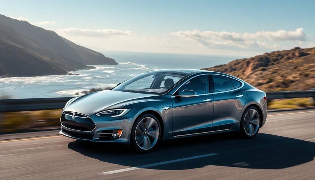 Tesla Model S auf einer Straße